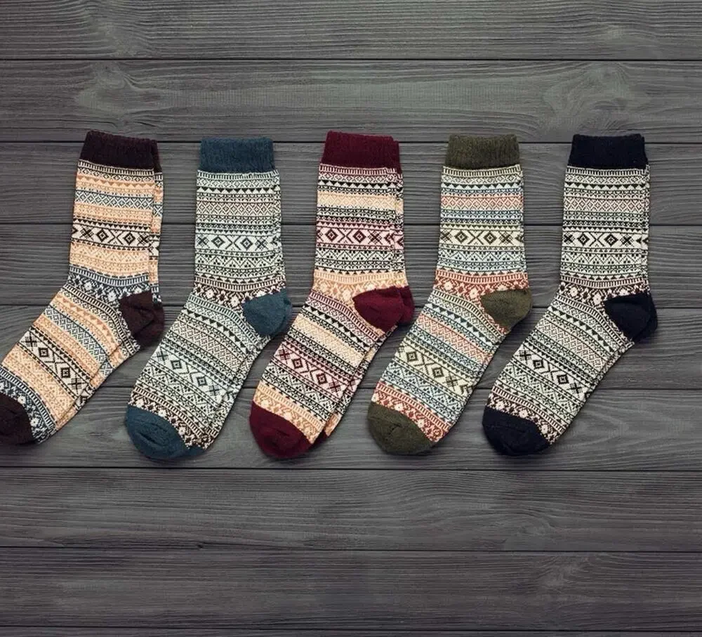 NWT 5-Pack NORSOME Stockholm Classic Collection Wool Blend Socks Large Winter